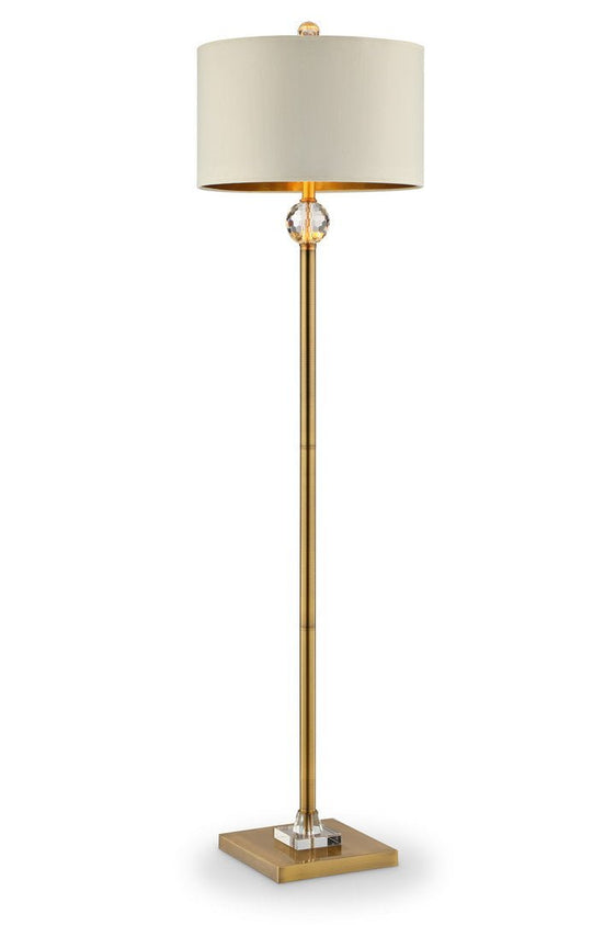 63.25-Inch Perspicio Solid Crystal Orb Gold Column Floor Lamp - Pier 1