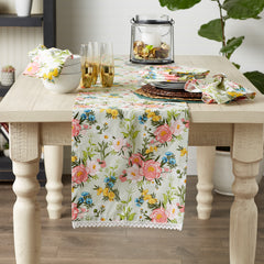 Spring Bouquet Print Table Runner 14x108 Table Runners