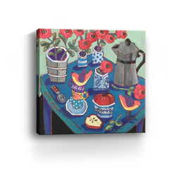 A Happy Blue Table Canvas Giclee - Pier 1