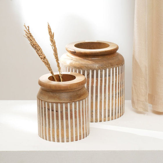 Abis-Striped-Mango-Wood-Vase-Vases