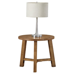 Alaterre Furniture Newbury 20in Round End Table or Nightstand, Pecan Finish - Pier 1