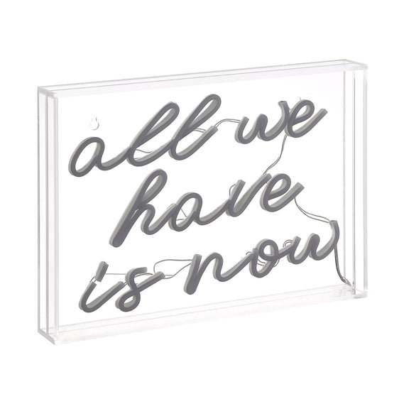 All We Have Is Now X Contemporary Glam Acrylic Box USB Operated LED Neon Light - Pier 1
