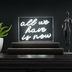 All We Have Is Now X Contemporary Glam Acrylic Box USB Operated LED Neon Light - Pier 1