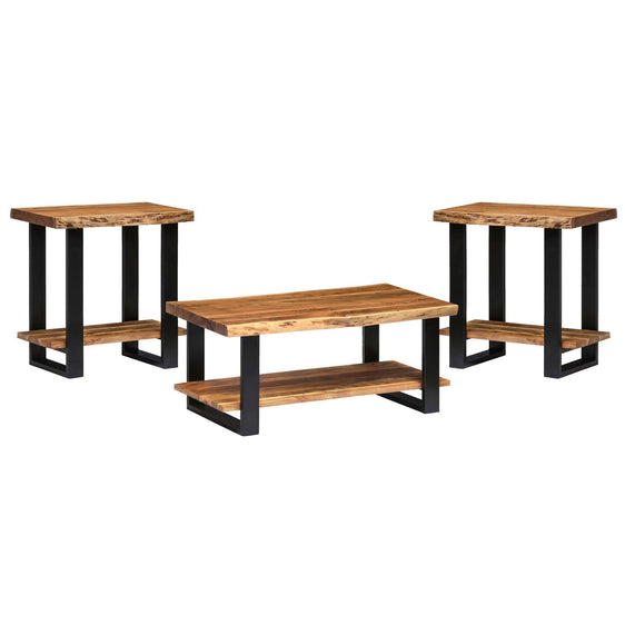 Alpine Natural Live Edge 42" Coffee Table and Set of 2 End Tables - Pier 1