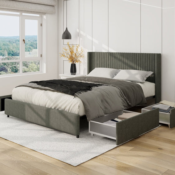 Anna-Full-Size-Gray-Velvet-Upholstered-Wingback-Platform-Bed-Beds