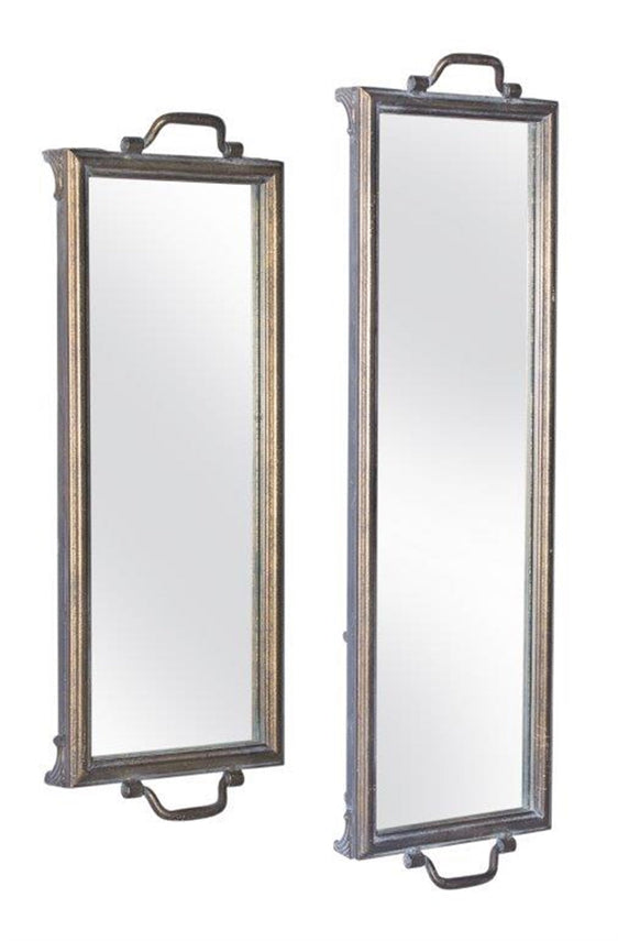 Antique-Style-Mirror-Tray-or-Wall-Décor,-Set-of-2-Mirrors
