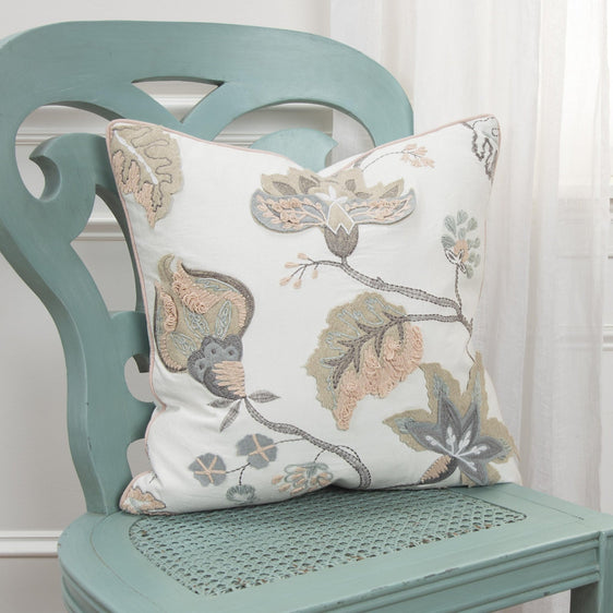 Applique-And-Embroidered-Cotton-Floral-Decorative-Throw-Pillow-Decorative-Pillows