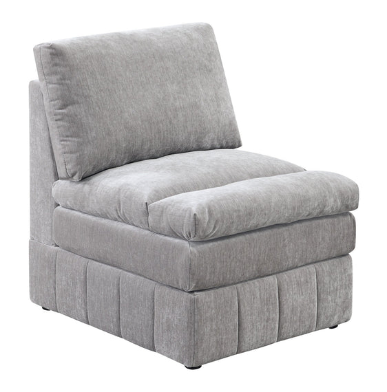 Armless Chair with Suede Fabric Upholstered - Pier 1