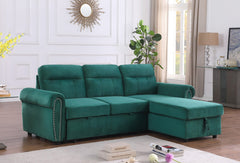 Ashton Velvet Sectional Sofa 3 Seater Reversible (Multiple Color Options) - Pier 1