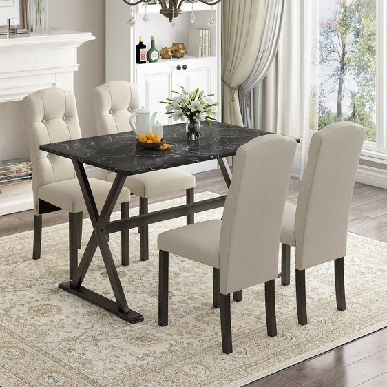 Austin-5-Piece-Dining-Table-Set-with-Tabletop-and-4-Upholstered-Chairs-Dining-Set