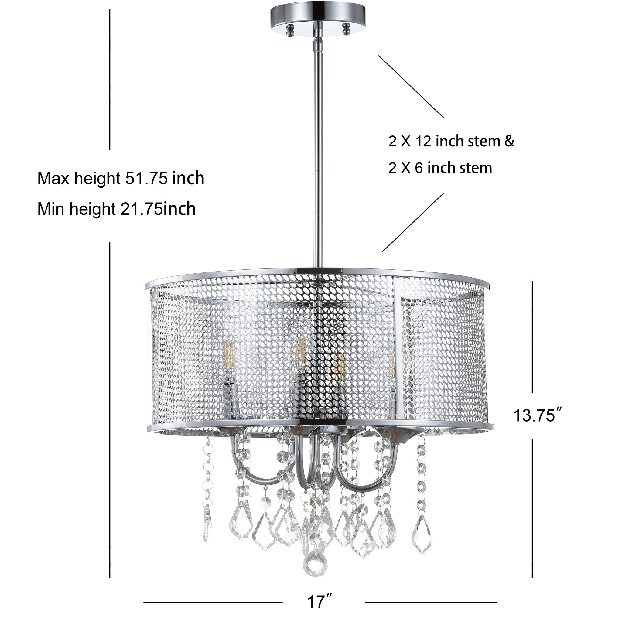 Avah Metal/Crystal Adjustable LED Drop Chandelier - Pier 1