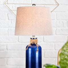 Azure Glass Bottle LED Table Lamp - Pier 1