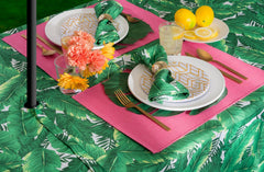 Banana Leaf Outdoor Tablecloth With Zipper 52in. Round - Pier 1