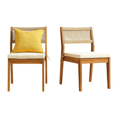 Barton Set of 2 Weather-Resistant Stackable Outdoor Dining Chairs with Cushions - Pier 1