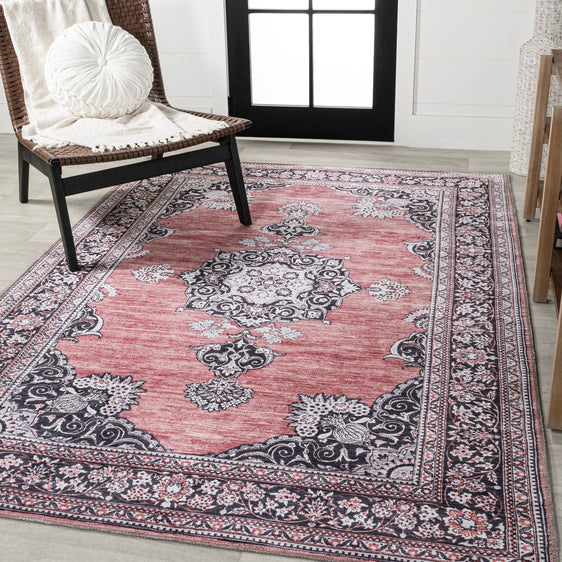 Bausch-Bohemian-Distressed-Chenille-Machine-Washable-Area-Rug-Rugs