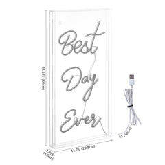 Best Day Ever X Contemporary Glam Acrylic Box USB Operated LED Neon Light - Pier 1