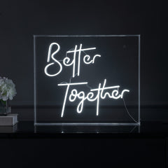 Better Together X Contemporary Glam Acrylic Box USB Operated LED Neon Light - Pier 1