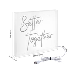 Better Together X Contemporary Glam Acrylic Box USB Operated LED Neon Light - Pier 1