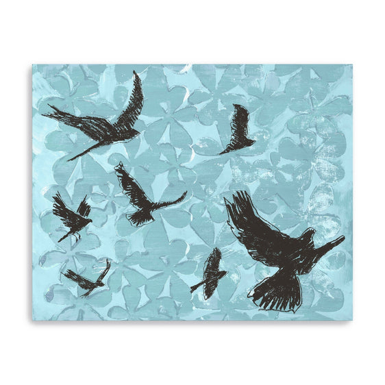 Birds on Light Blue Canvas Giclee - Pier 1