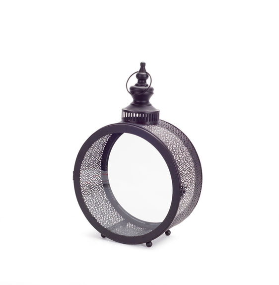Black Ornate Metal Circle Lantern 17.5" - Pier 1