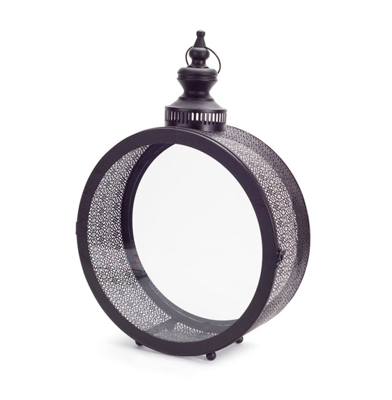 Black Ornate Metal Circle Lantern 22"D - Pier 1