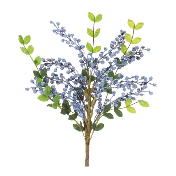 Blue-Berry-Leaf-Spray,-Set-of-6-Faux-Florals