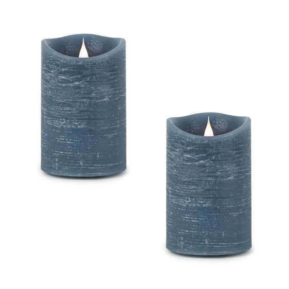 Blue-Simplux-LED-Designer-Wax-Candle-with-Remote,-Set-of-2-Candles-and-Accessories