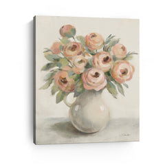 Blush Flowers in a Jug Canvas Giclee - Pier 1