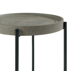 Brookline 20" Round Wood with Concrete-Coating End Table - Pier 1