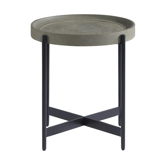Brookline 20" Round Wood with Concrete-Coating End Table - Pier 1
