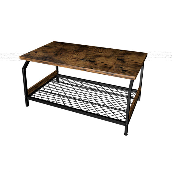 Brown-Wood-Coffee-Anti-Rust-Iron-Table-With-Black-Mesh-Shelf-Home-Goods