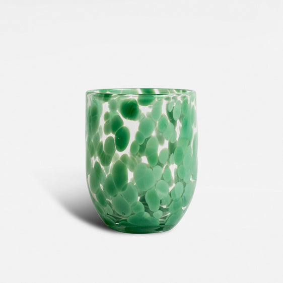 Byon-by-Widgeteer-Confetti-Glass-Tumblers,-Set-of-6,-Green-Drinkware