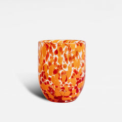 Byon-by-Widgeteer-Confetti-Glass-Tumblers,-Set-of-6,-Red/Orange-Drinkware