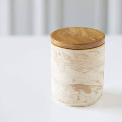 Ceramic Jar with Wooden Lid Amber Love- Small - Pier 1