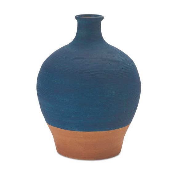 Ceramic Vase with Terra Cotta Accent 8.5" - Pier 1