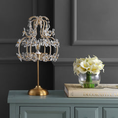 Clara Crystal Flower Beaded Girandole Metal/Acrylic LED Table Lamp - Table Lamps