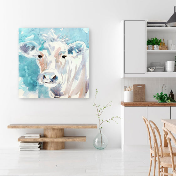 Color Wash Cow Canvas Giclee - Pier 1