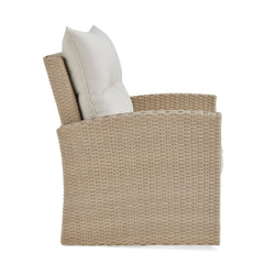 Cream Canaan All-weather Wicker Outdoor Armchair with Cushions - Pier 1