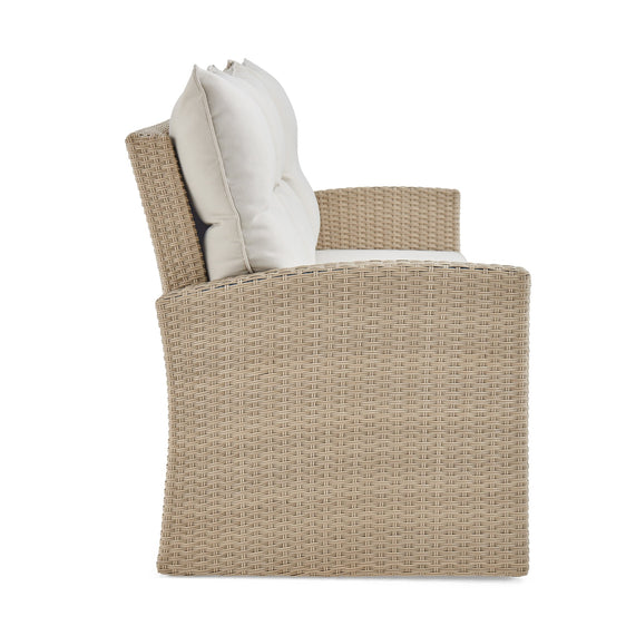 Cream Canaan All-weather Wicker Outdoor Sofa with Cushions - Pier 1