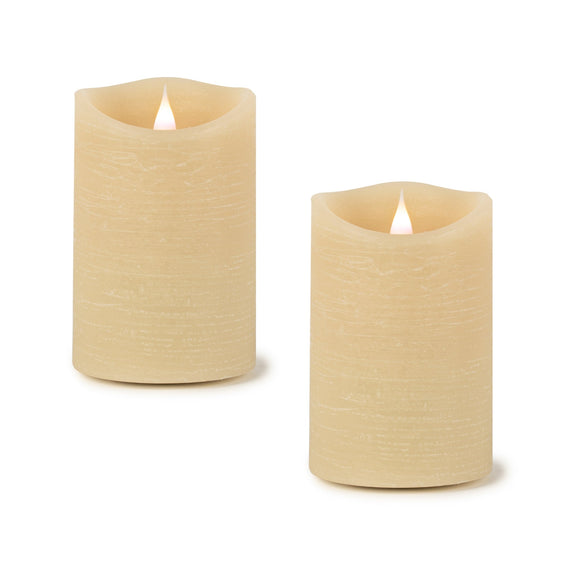 Cream-Simplux-LED-Designer-Wax-Candle-with-Remote,-Set-of-2-Candles-and-Accessories