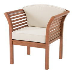 Cream Stamford Eucalyptus Wood Outdoor Chair with Cushions - Pier 1