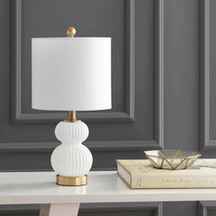 Daphne Ribbed Metal/Glass LED Table Lamp - Pier 1