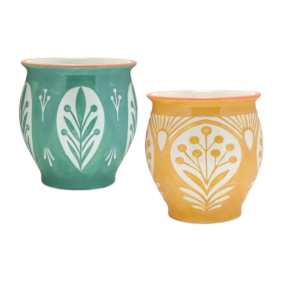 Decorative-Ceramic-Pot,-Set-of-2-Planters