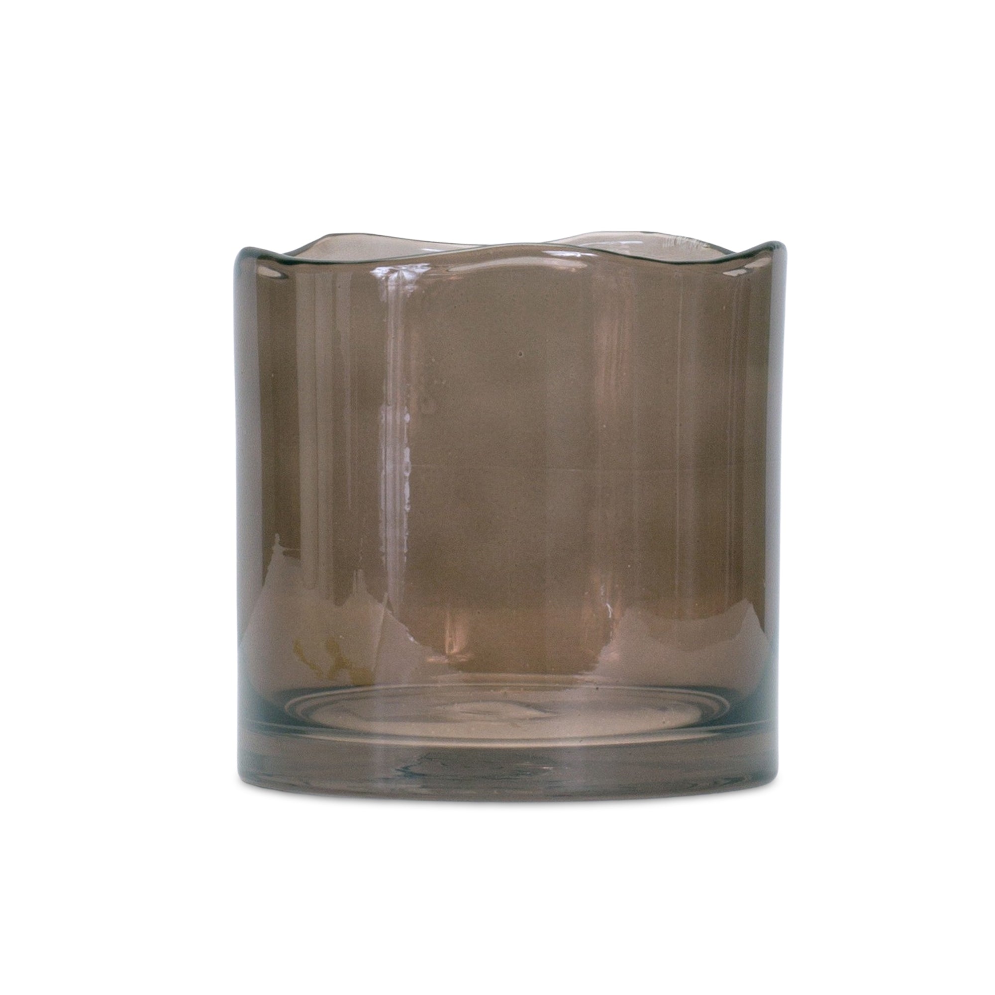 Glass Vase with Wavy Rim and Swirl Design 14.8x24.7cm main image 1