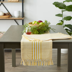 Deep Yellow Stripes With Fringe Placemats, Set of 6 - Pier 1