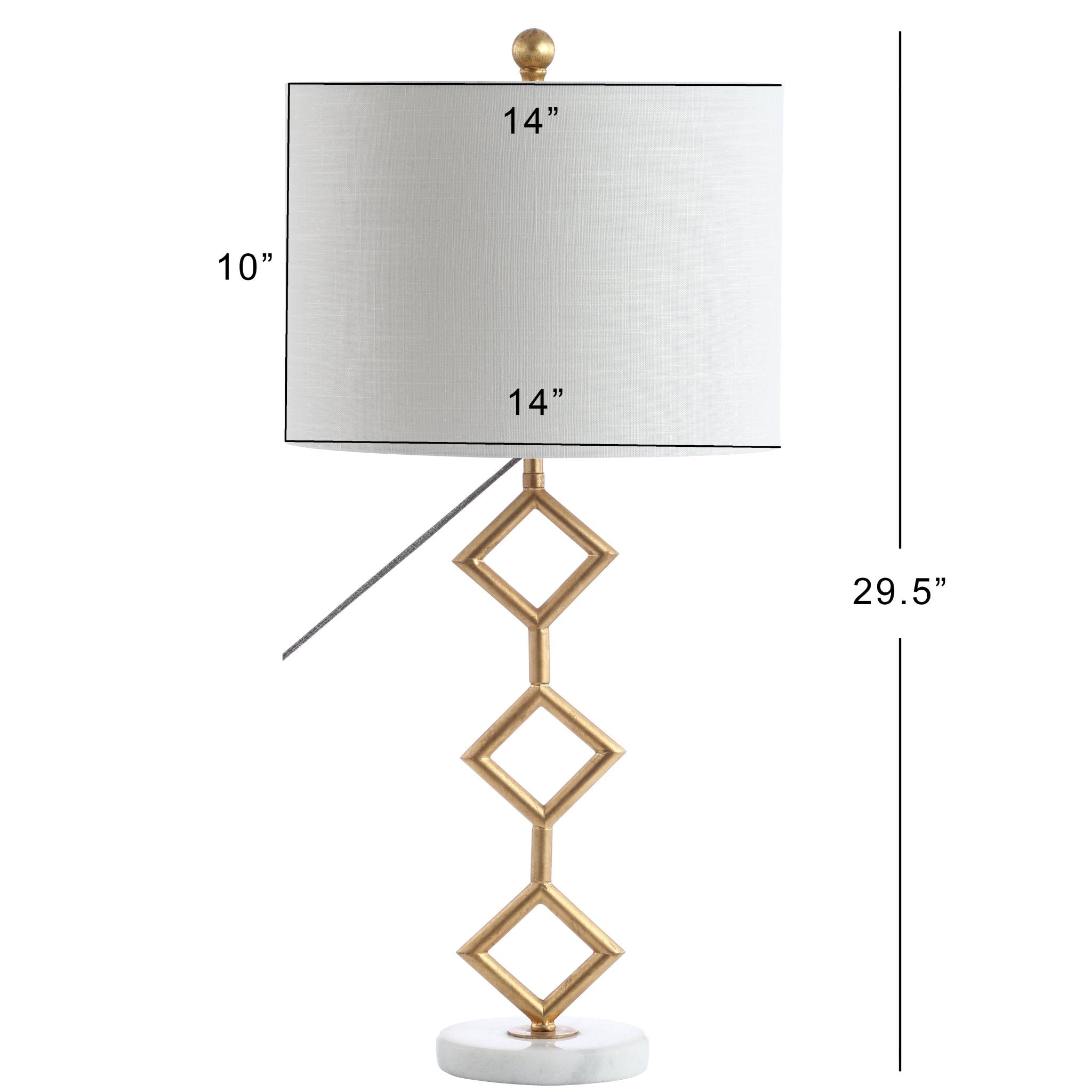 Diamante Modern Gilt Metal with Marble Base LED Table Lamp - Pier 1