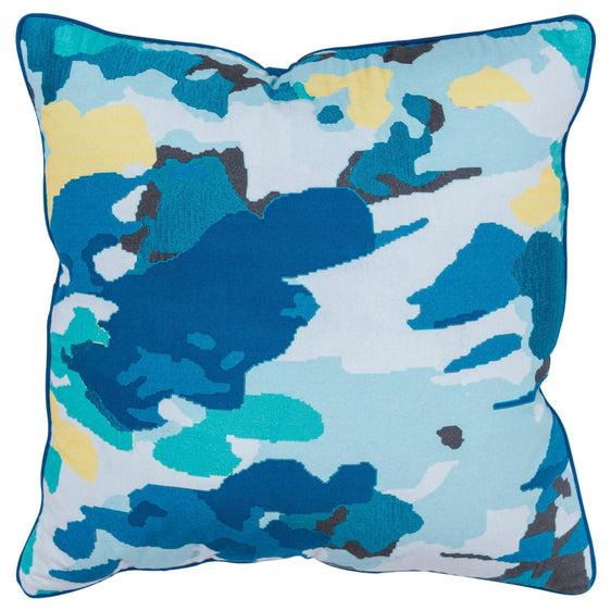 Digital Print And Embroidery Cotton Impressionistic Pattern Down Filled Pillows - Pier 1