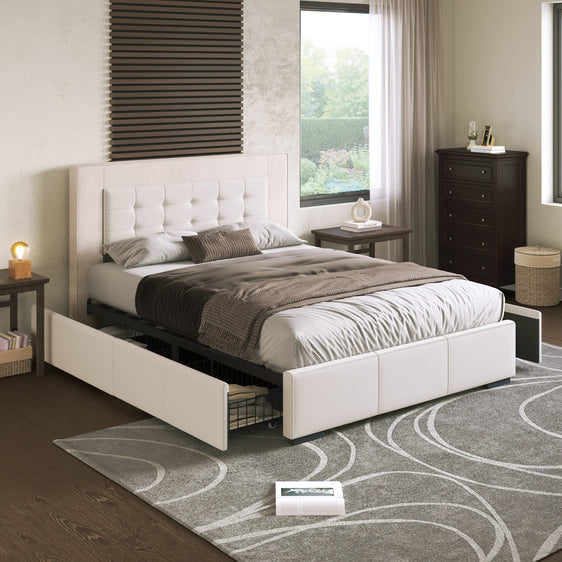 Drapersun-Upholstered-Queen-Platform-Bed-with-Four-Drawers-Beds