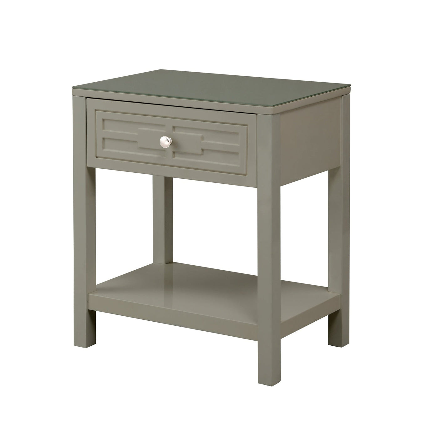 Dylan Wooden Nightstand with Glass Top and Drawer - Pier 1