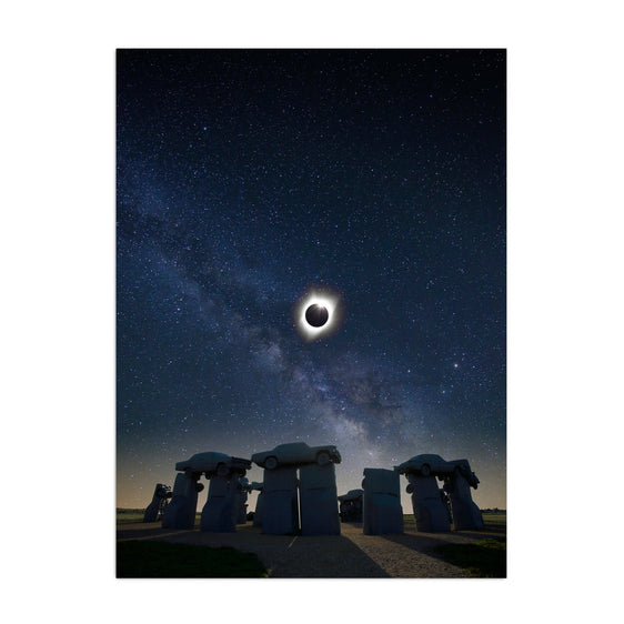 Eclipse-At-Carhenge-Canvas-Giclee-Wall-Art-Wall-Art